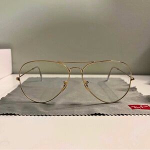 Ray-Ban Gold Aviator Glasses